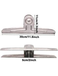 Clip Jumbo de Acero Inoxidable GUKBIAY 30 cm 2 Piezas 2