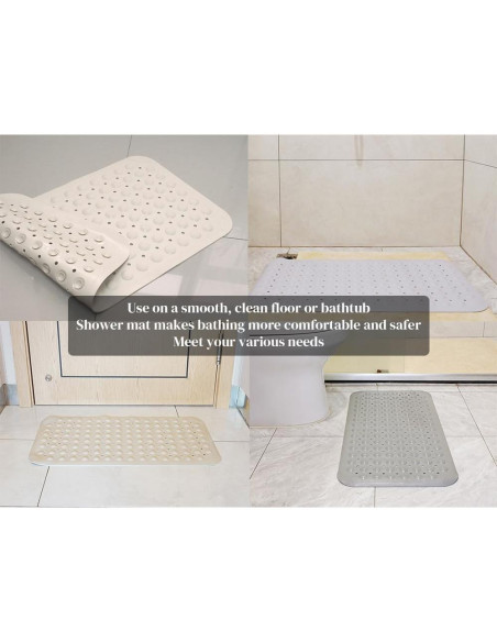 Alfombrilla de baño antideslizante CyanWind 70x38 cm Beige