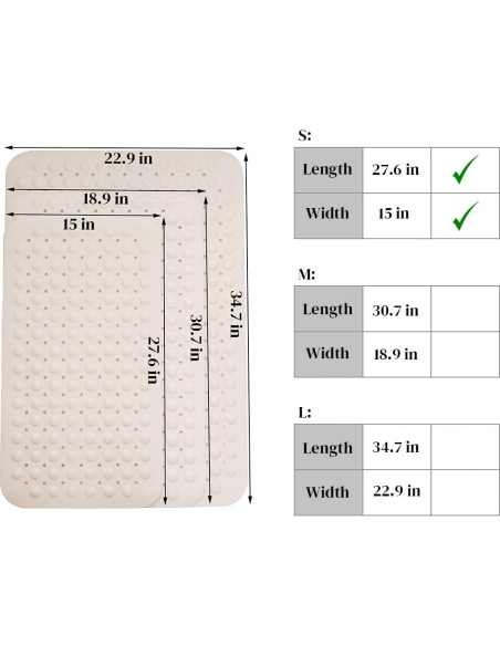 Alfombrilla de baño antideslizante CyanWind 70x38 cm Beige