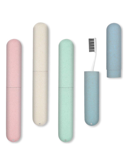 Estuches de Cepillo de Dientes de Viaje NEXCURIO - 4 Piezas