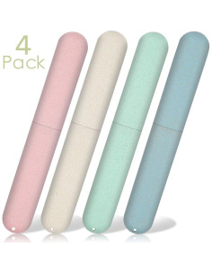 Estuches de Cepillo de Dientes de Viaje NEXCURIO - 4 Piezas 2