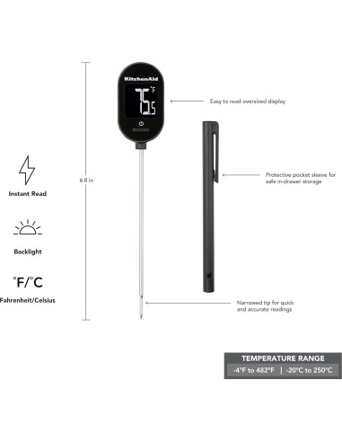 Termómetro Digital KitchenAid KQ910 con Pantalla Retroiluminada