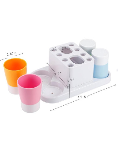 Organizador de Baño Eslite con Soporte para Cepillos 4 Tazas