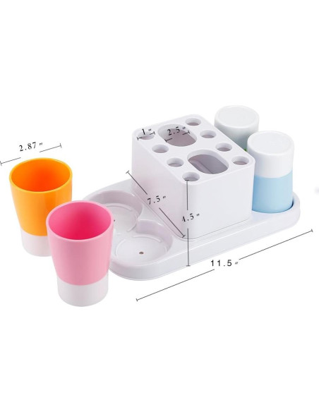 Organizador de Baño Eslite con Soporte para Cepillos 4 Tazas