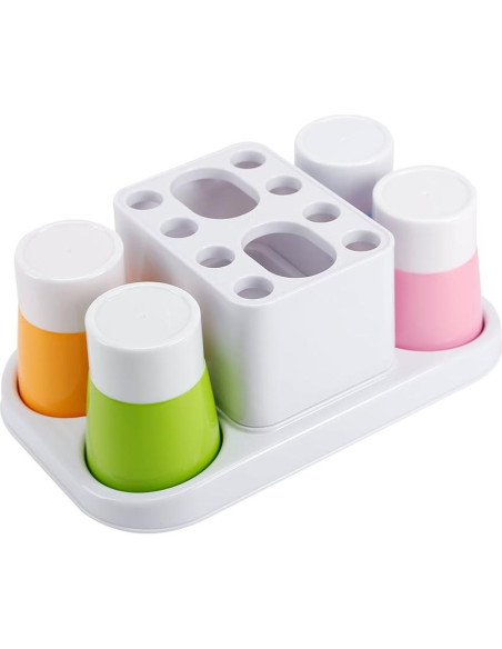Organizador de Baño Eslite con Soporte para Cepillos 4 Tazas