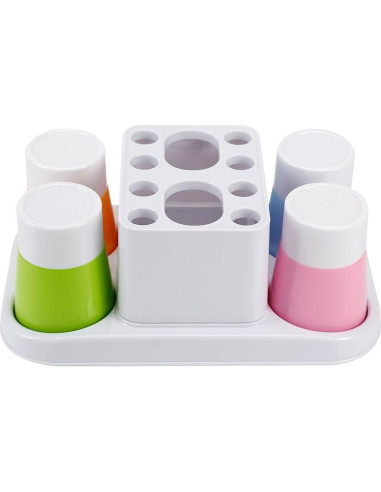 Organizador de Baño Eslite con Soporte para Cepillos 4 Tazas