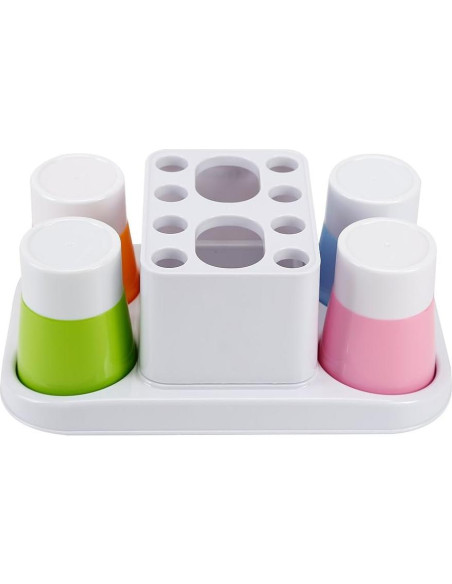 Organizador de Baño Eslite con Soporte para Cepillos 4 Tazas