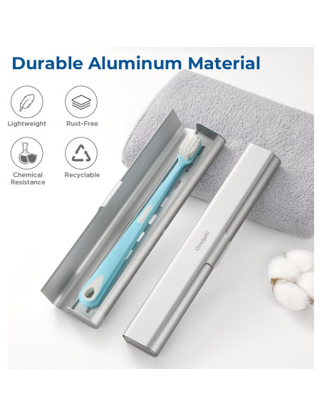 Estuche de Cepillo de Dientes Aluminio Oralphi Plata 1 Paquete