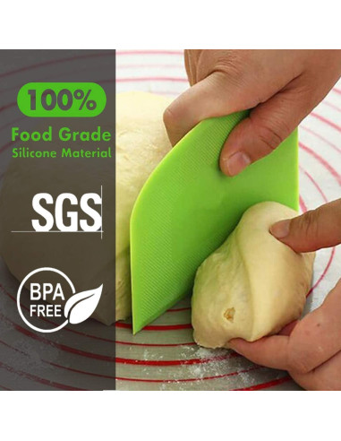 Raspador de Masa Flexible SURDOCA 3P 12x9.5cm Antideslizante