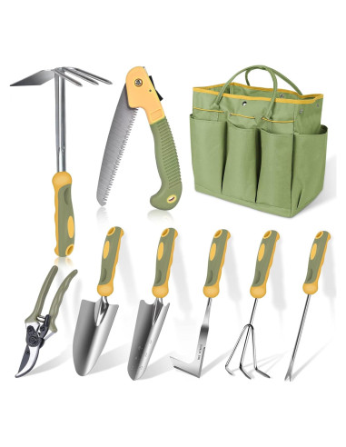 Juego de Herramientas de Jardín WisaKey 9 Piezas Acero Inoxidable