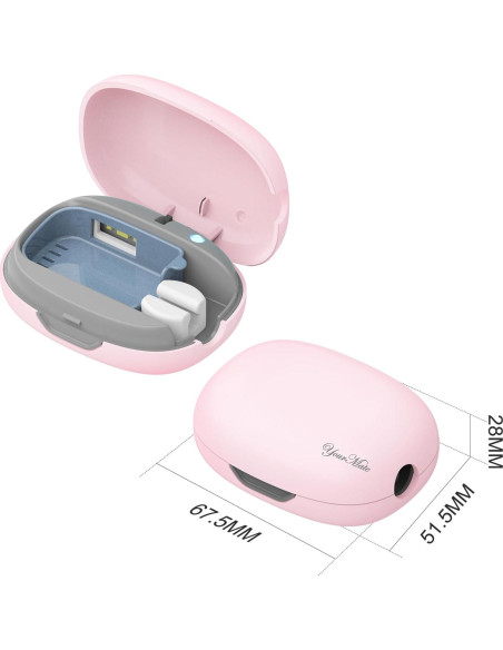 Estuche Desinfectante UVC YourMate Rosa para Cepillos de Dientes