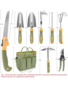 Juego de Herramientas de Jardín WisaKey 9 Piezas Acero Inoxidable 2