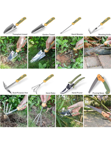 Juego de Herramientas de Jardín WisaKey 9 Piezas Acero Inoxidable