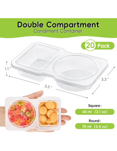 Recipientes Reutilizables para Snacks TUZAZO 20 Pcs 127.6g 2