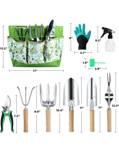 Juego de Herramientas de Jardinería Uopyeri 10 Piezas Ecológicas 2