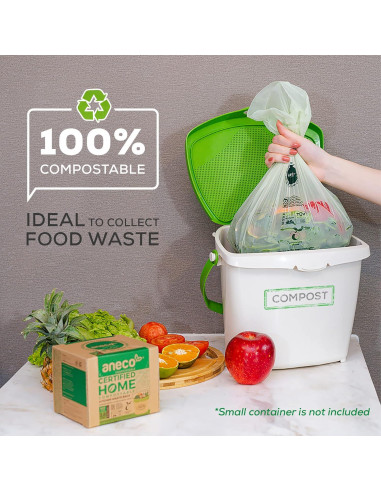 Bolsas Compostables ANECO 2.6 Galones 100 Unidades Extra Gruesas
