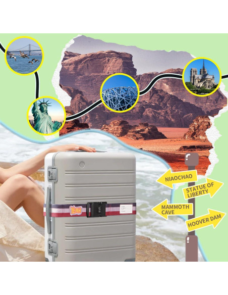 Correas de Equipaje Ajustables SpiralScgv con Candado 2 Unidades