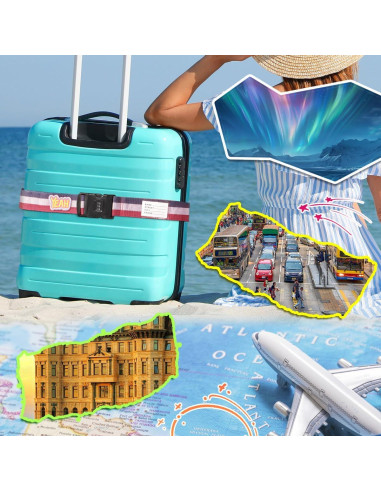 Correas de Equipaje Ajustables SpiralScgv con Candado 2 Unidades