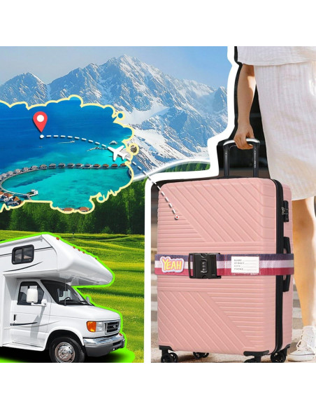 Correas de Equipaje Ajustables SpiralScgv con Candado 2 Unidades