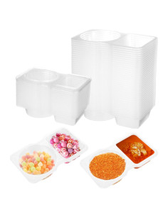 20 Contenedores de Snack Reutilizables YONHTUTU Doble Compartimento