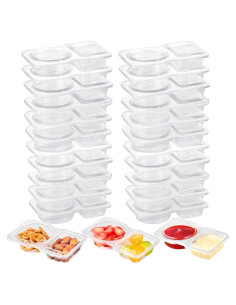 25 Contenedores de Snack Reutilizables AOJOYS con Tapas