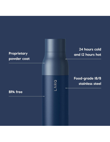 Botella LARQ Tapa Giratoria 500 ml Acero Inoxidable Azul