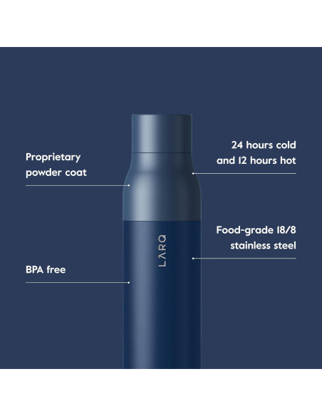 Botella LARQ Tapa Giratoria 500 ml Acero Inoxidable Azul