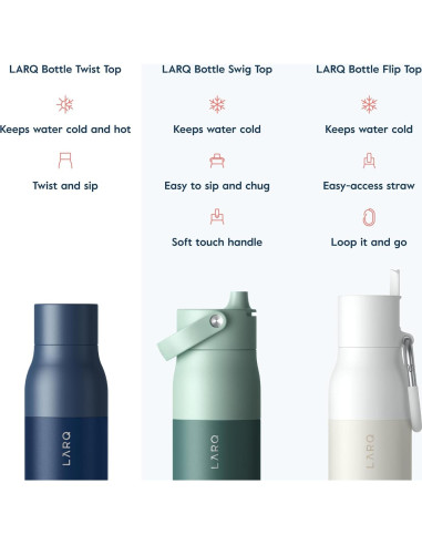 Botella LARQ Tapa Giratoria 500 ml Acero Inoxidable Azul