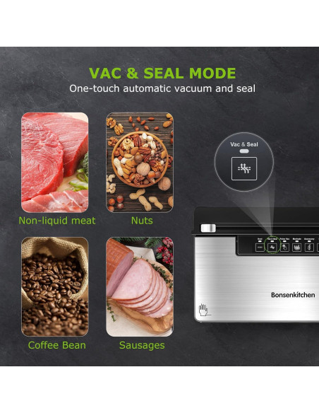 Selladora al Vacío Bonsenkitchen VS3201 con 100 Bolsas