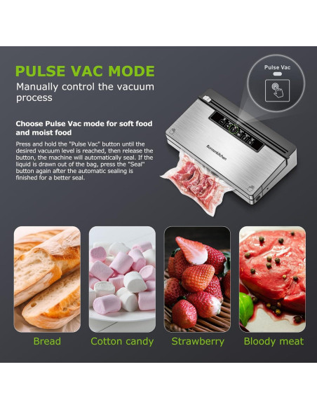 Selladora al Vacío Bonsenkitchen VS3201 con 100 Bolsas