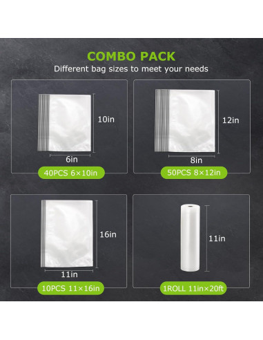 Selladora al Vacío Bonsenkitchen VS3201 con 100 Bolsas