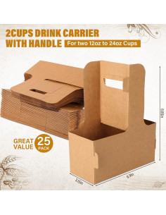 Soportes para Bebidas Desechables Nuogo 50 Piezas 2 Tazas 2