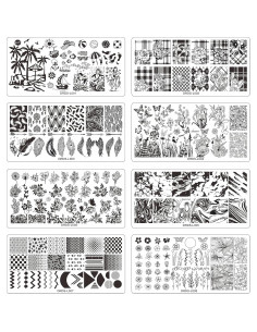 Juego de Placas de Estampado de Uñas VNC 16 Placas + 2 Selladores + 2 Raspadores 2