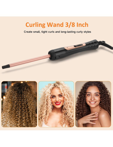 Varita de Rizar LXMTOU 3/8" Cerámica Turmalina Ajustable