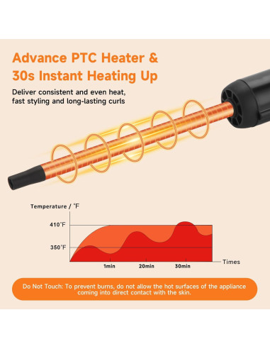 Varita de Rizar LXMTOU 3/8" Cerámica Turmalina Ajustable
