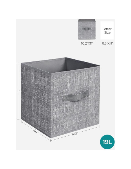 Set de 6 Cubos de Almacenamiento SONGMICS 25x25x28 cm Gris