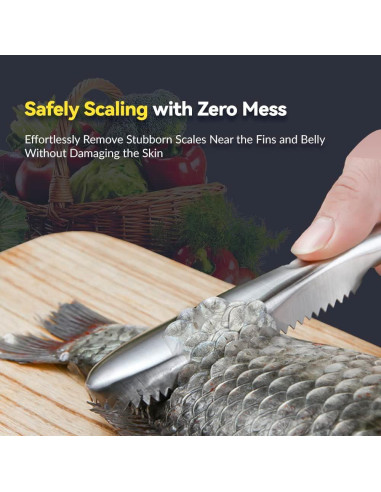 Removedor de Escamas de Pescado ADORAMBLING Acero Inoxidable 22.86 cm