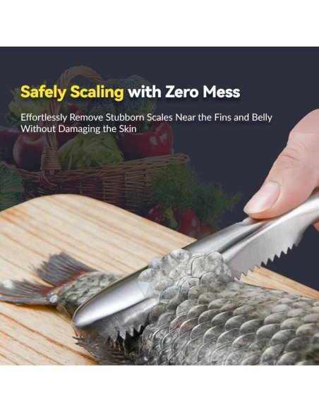Removedor de Escamas de Pescado ADORAMBLING Acero Inoxidable 22.86 cm