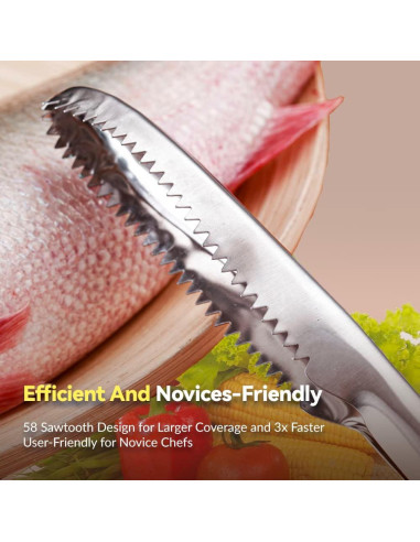 Removedor de Escamas de Pescado ADORAMBLING Acero Inoxidable 22.86 cm