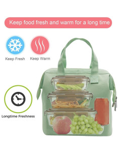 Bolsa de Almuerzo Aislada Mziart Verde Claro 9L Térmica 2