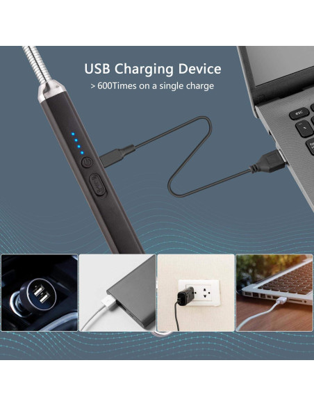 Encendedor Eléctrico MEIRUBY M-12 USB Recargable Negro