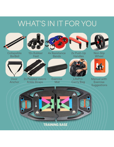 Gimnasio Portátil LifePro LP-INFTBXPL con Bandas de Resistencia