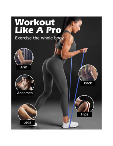 Bandas de Resistencia Zacro 15-35KG para Ejercicio y Dominadas