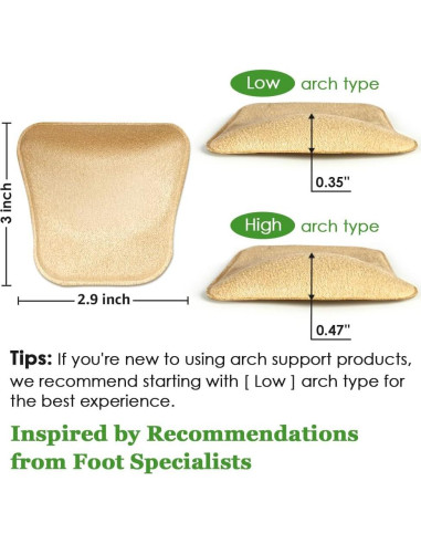 Inserts de Soporte Arqueado Beautulip para Pies Planos - Gel Beige