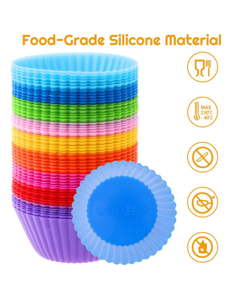 54 Tazas de Silicona Reutilizables Selizo para Muffin 5cm