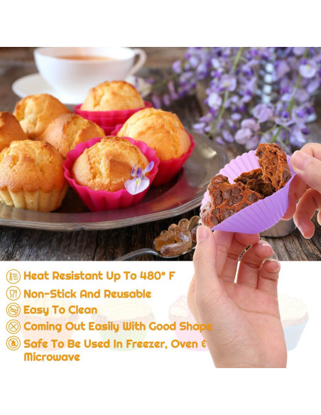 54 Tazas de Silicona Reutilizables Selizo para Muffin 5cm