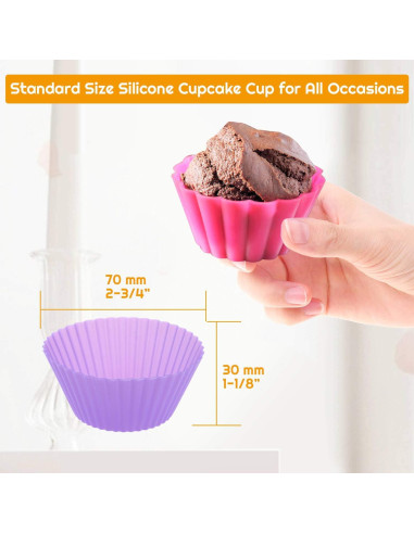 54 Tazas de Silicona Reutilizables Selizo para Muffin 5cm
