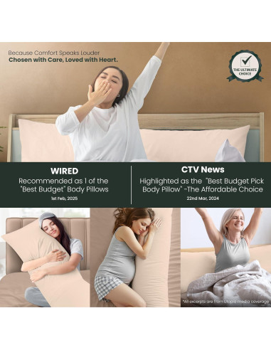 Almohada Corporal Utopia Beige 50.8x137.2 cm para Dormir