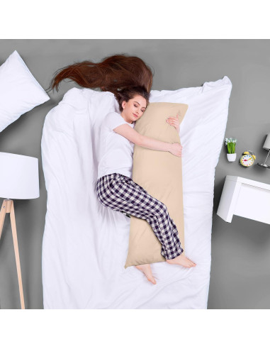 Almohada Corporal Utopia Beige 50.8x137.2 cm para Dormir