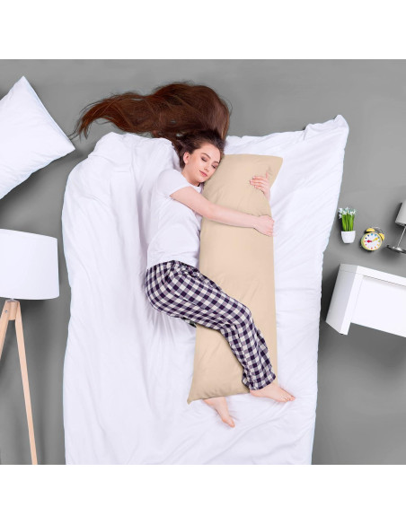 Almohada Corporal Utopia Beige 50.8x137.2 cm para Dormir